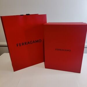 FERRAGAMO Empty Gift Storage Shoe Box and Shopping Bag